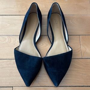 J. Crew d’Orsay suede flats black size 8.5